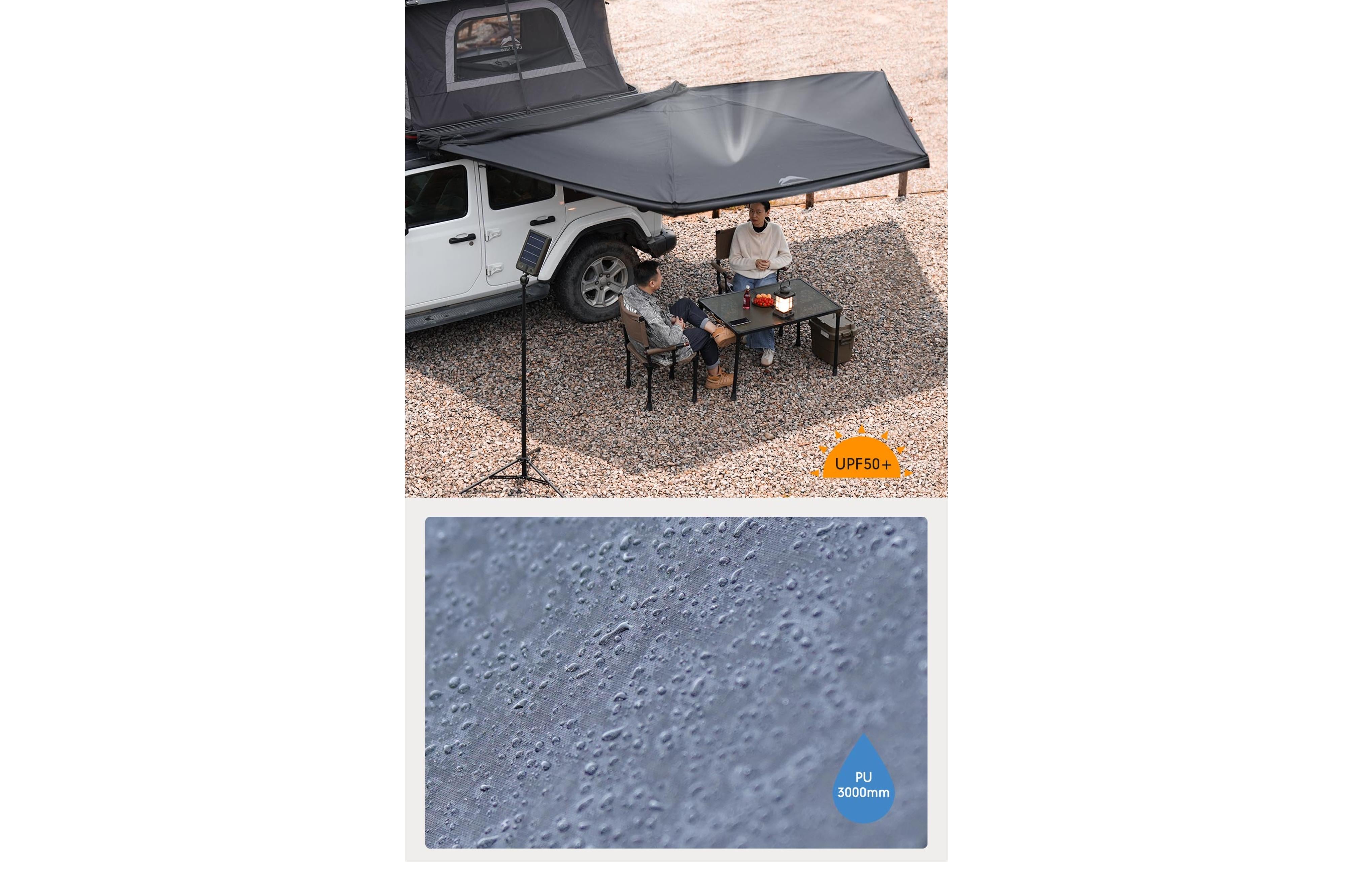 180° Car Awning, Left-Side Mounting